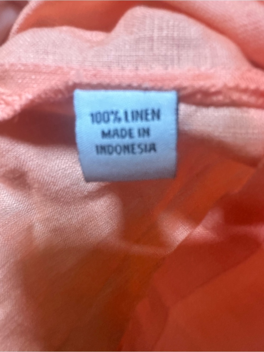 Men’s Peach Linen Long-Sleeve Shirt XXL - Picture 3 of 7